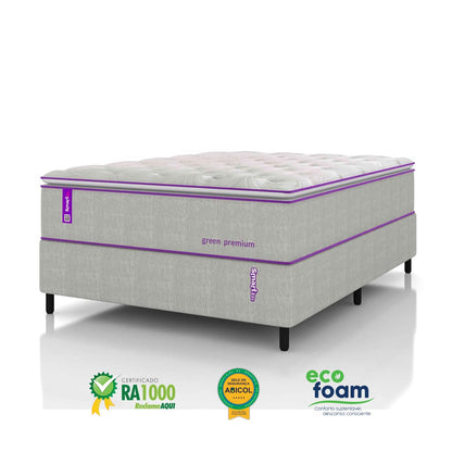 Cama Box Solteirão com Colchão D33 138x188  Green Premium
