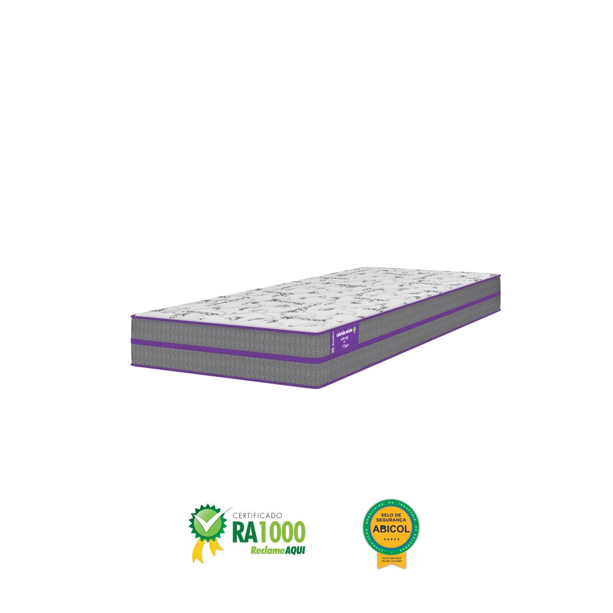 Cama Box Solteiro com Colchão D33   Ortovip  78x188x55 Smartz