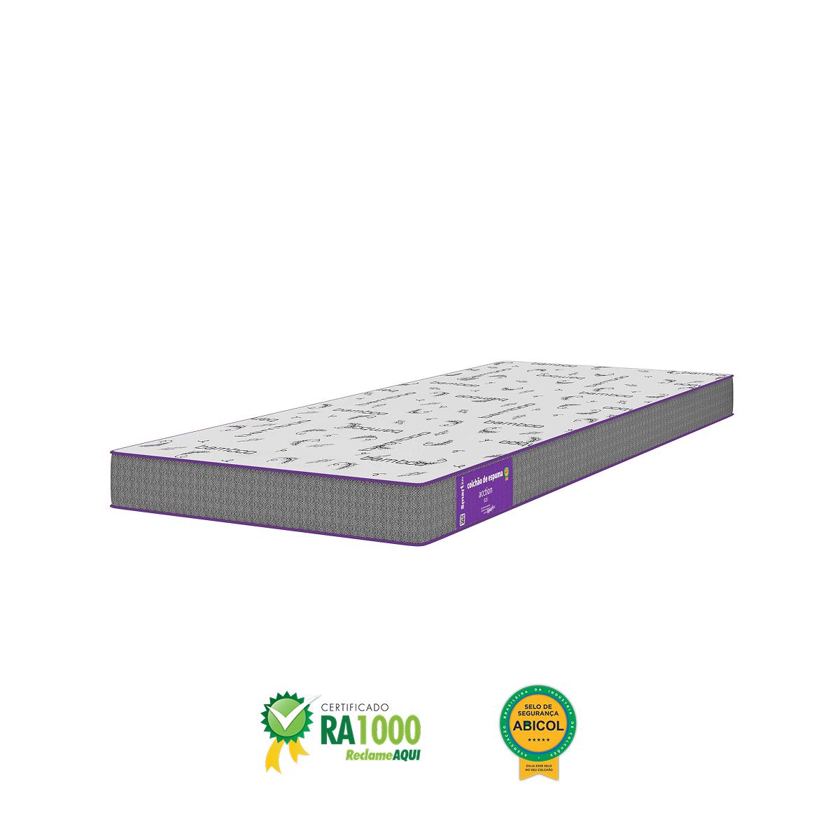 Cama Box  com Colchão Solteiro D23  Acction  78x188 Smartz