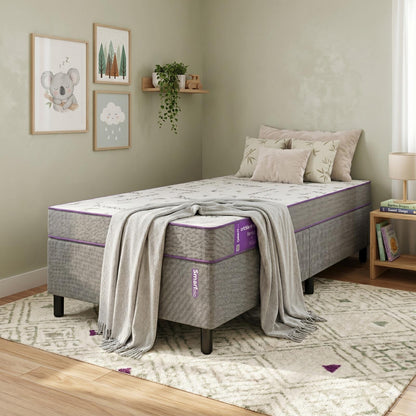 Cama box  solteiro com colchão acction D20 78x188x14 Smartz