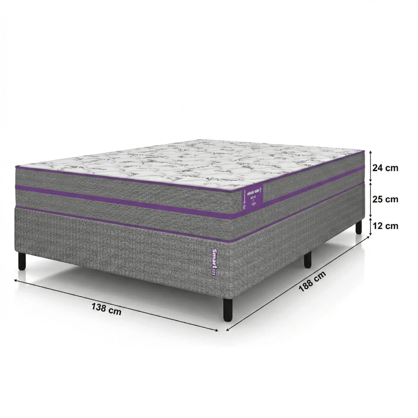 Cama Box Casal D45 Ortovip 138x188x62 Smartz