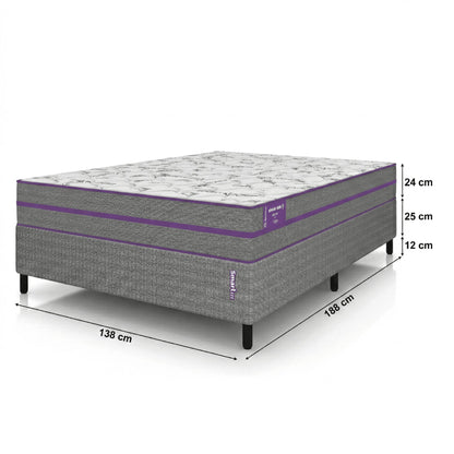 Cama Box Casal D45 Ortovip 138x188x62 Smartz