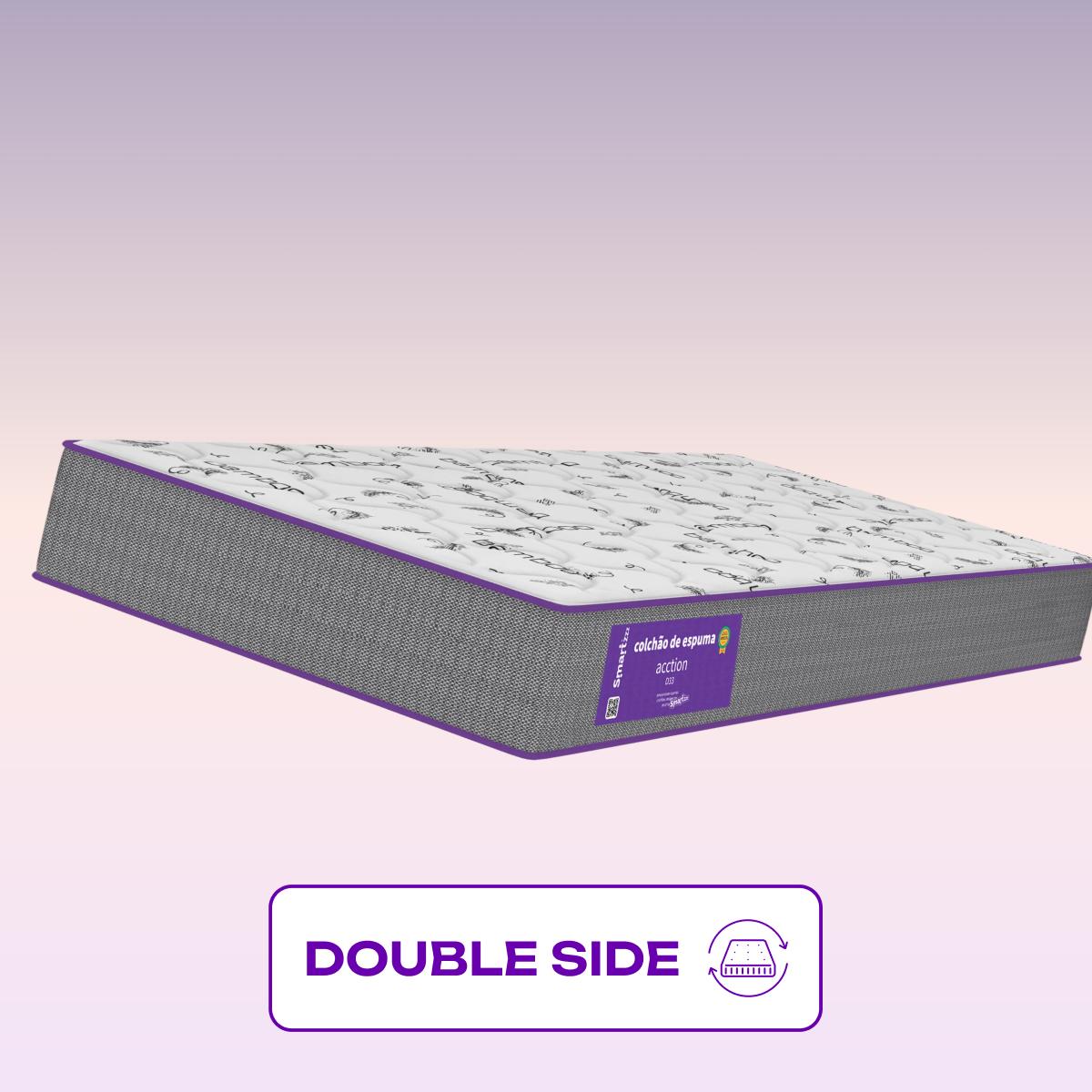 Cama Box com Colchão Solteiro Acction D33 88X188 Smartz