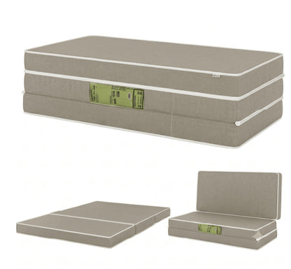 Puff 3 Em 1 Cama Casal  Espuma D28  Bege 28x60x36  Plumatex