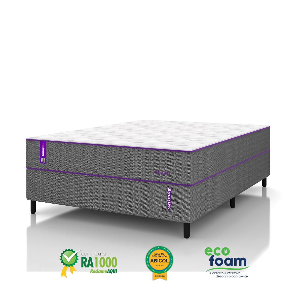 Cama Box Casal Denver Molas Pocket  138cm x 188cm  Smartz