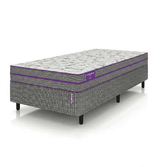Cama Box com Colchão Solteiro D45  Ortovip 88x188x55 Smartz