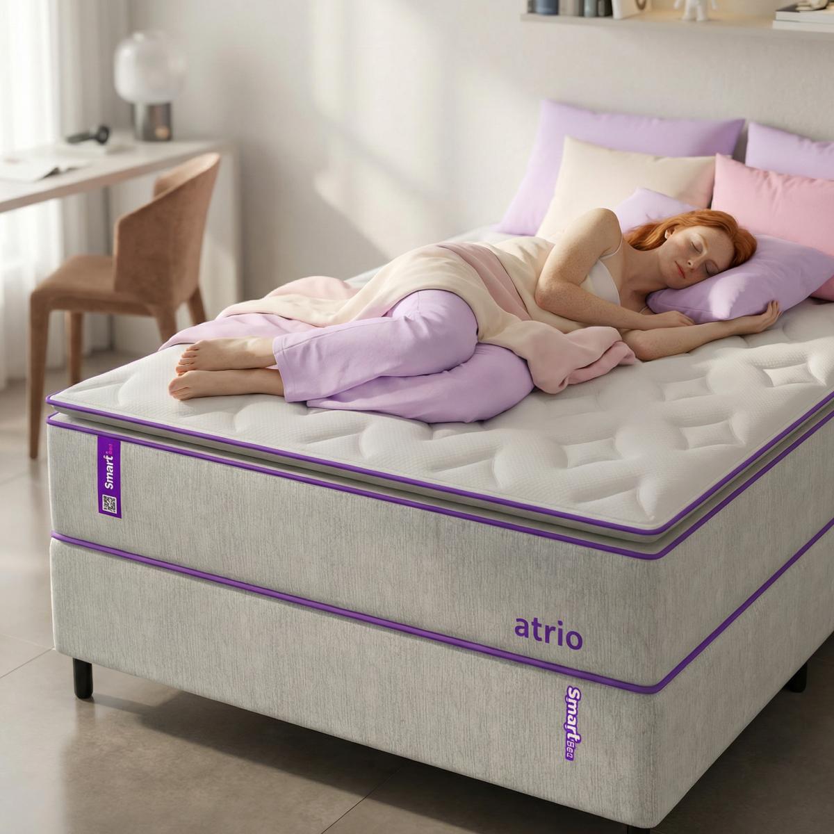 Cama box com Colçhão Casal D33 Atrio 138x188 + Cama Pet 80X60 Smartz