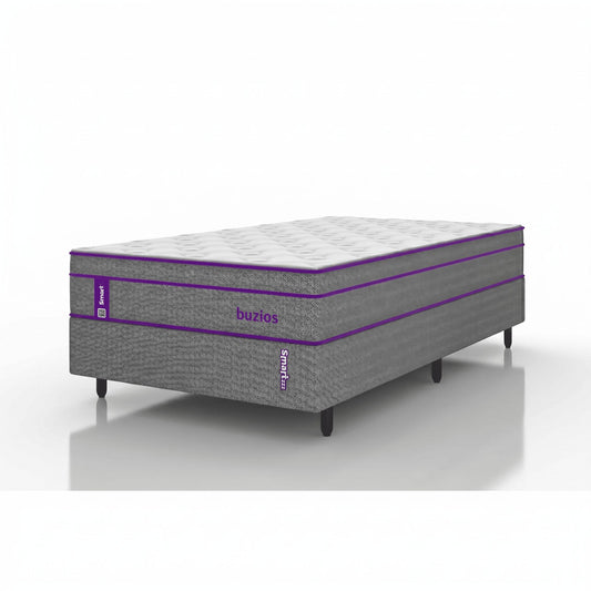 Cama Box com Colchão Solteiro King Molas  108x198x62  Búzios Smartz