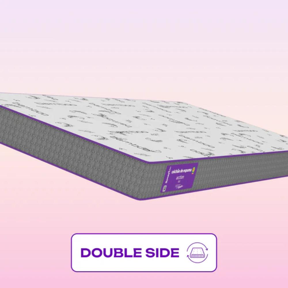Cama Box Solteiro Smartz Acction D20 188x78 Cinza Macio