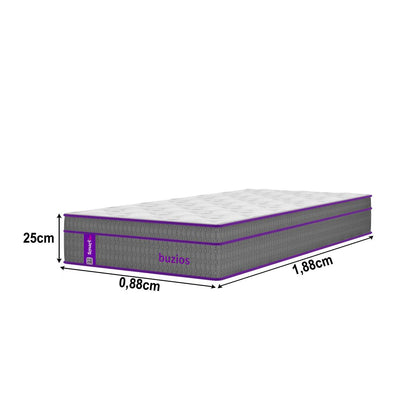 Cama Box com Colchão  Solteiro Molas  188x88x62   Búzios  Smartz