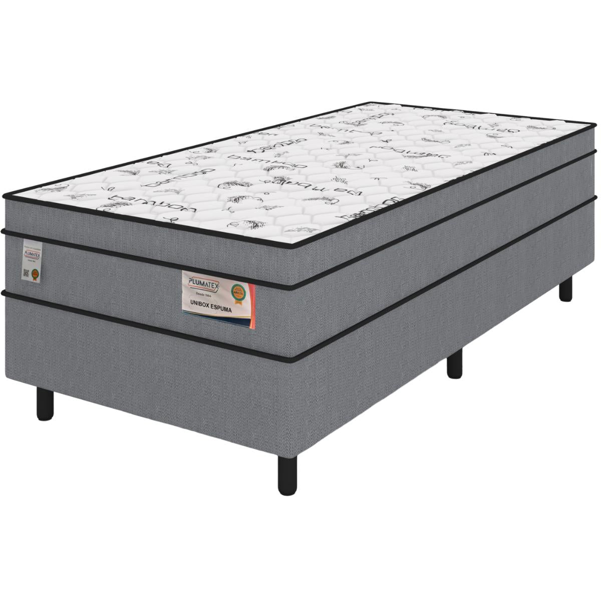 Cama Box Solteiro Conjugado Molas Ensacadas 88x188x59 Plumatex