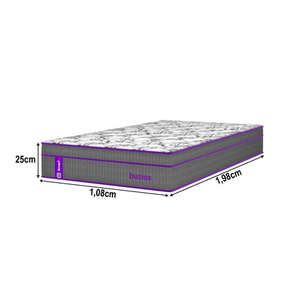 Cama Box com Colchão Solteiro King Molas  108x198x62  Búzios Smartz
