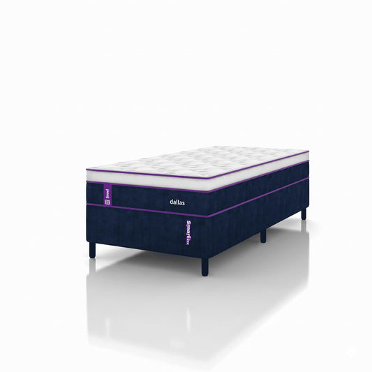 Cama Box com Colchão Solteiro Dallas 188x88x65 Smartz
