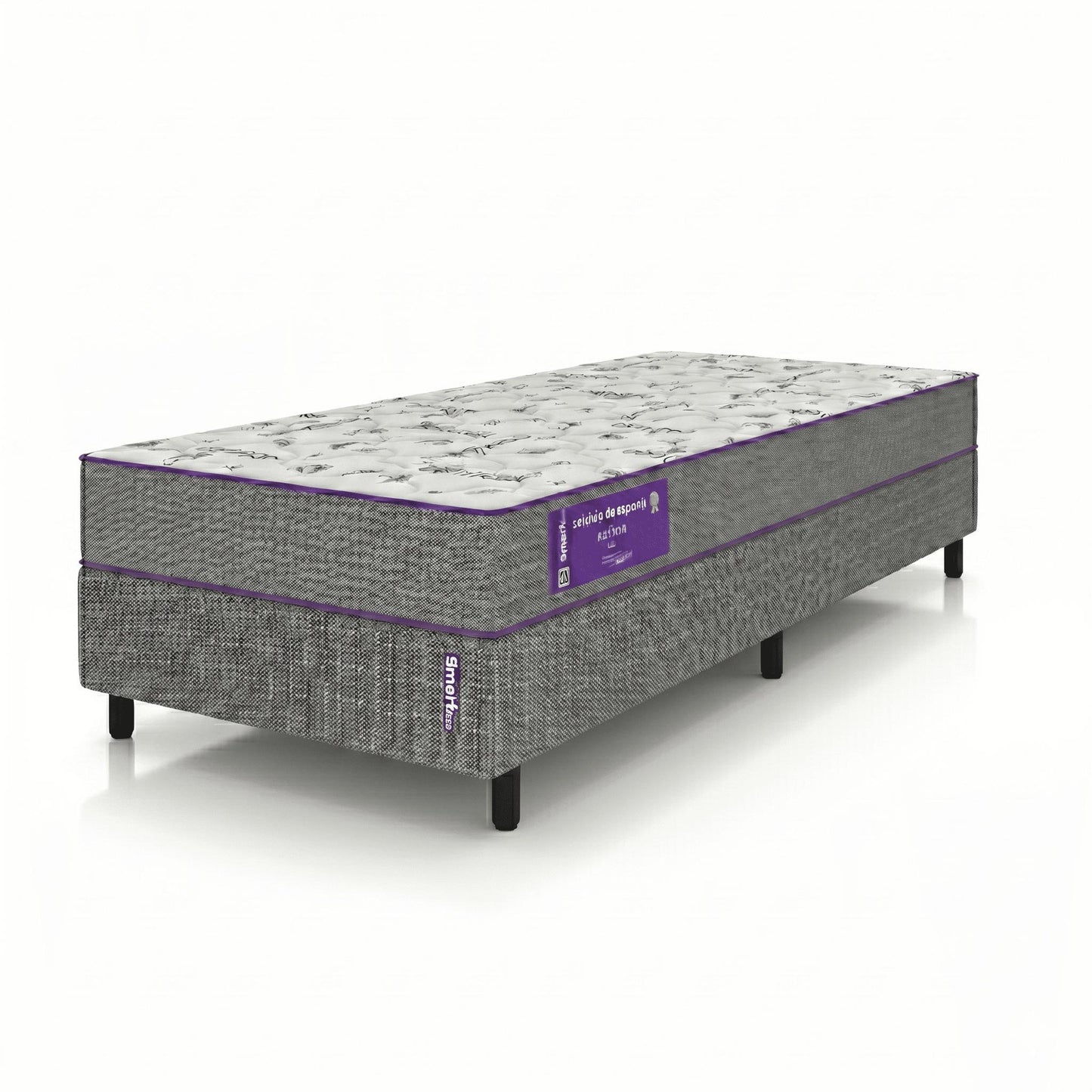 Cama Box com Colchão  Solteiro  D20 Acction  88x188 Smartz