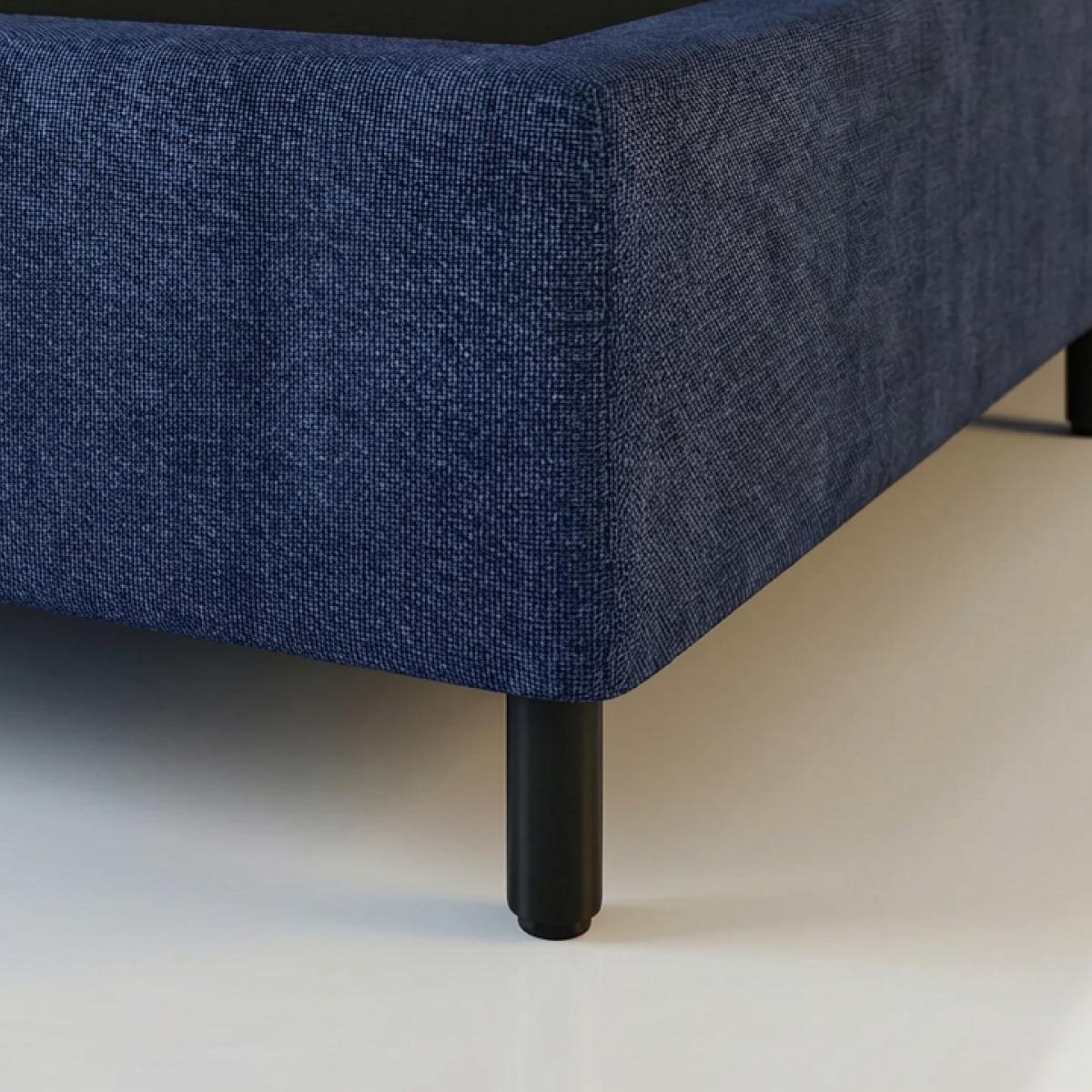 Cama Box King Jacquard Azul Design Moderno 203x193x25 SmartZzz