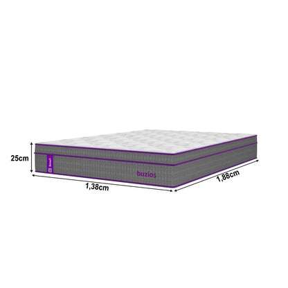 Cama Box com Colchão Casal Molas Ensacadas Búzios 138x188x62 Smartz