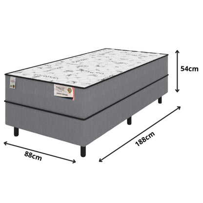 Cama Box Solteiro Conjugado Espuma 88x188x54 Plumatex
