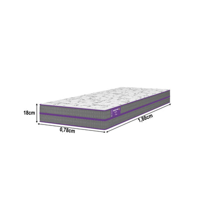 Cama Box com Colchão Solteiro Ortovip D28 Firme 78x188x55 Smartz