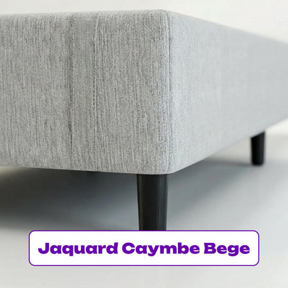 Cama Box Cayambe Bege King 203x193x25 cm Smartz