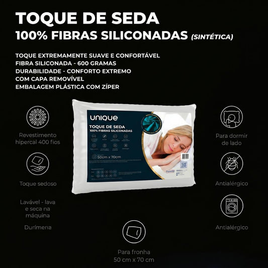 Travesseiro Fibras Siliconadas 50x70  Hipercal 400 Fios