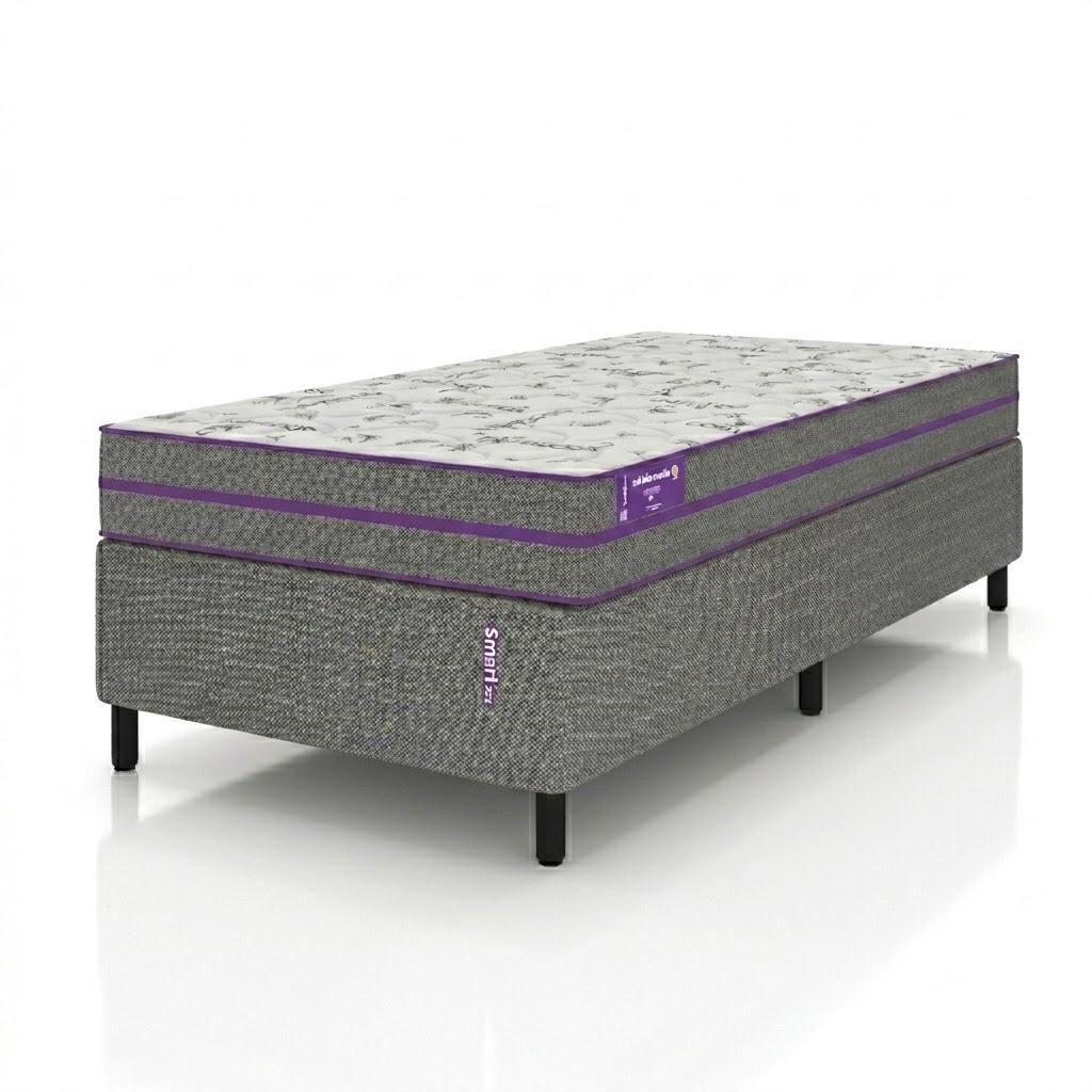 Cama Box com Colchão Solteiro D28 Ortovip 88x188x55 Firme Smartz