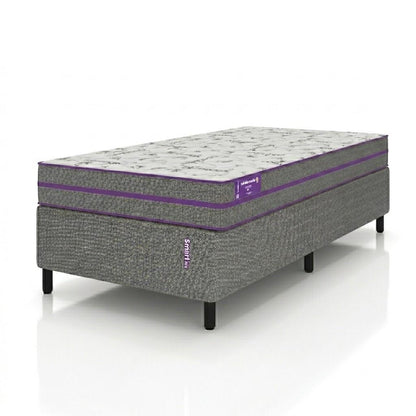 Cama Box com Colchão Solteiro D28 Ortovip 88x188x55 Firme Smartz