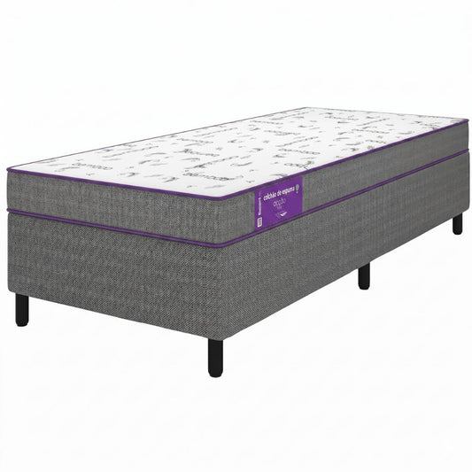 Cama Box Solteiro Smartz Acction D20 188x78 Cinza Macio