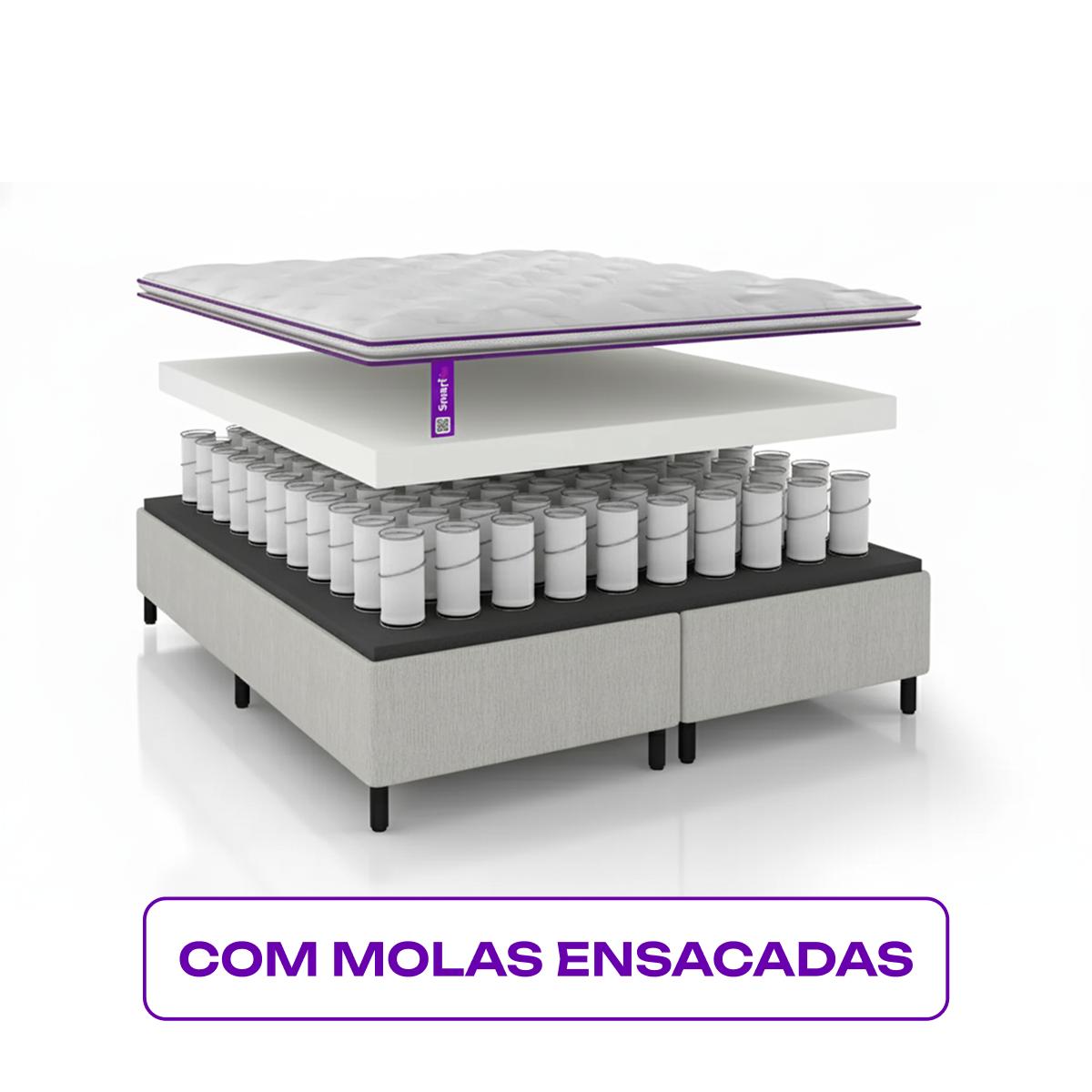 Colchão Solteiro Mola Pocket 188x88x25 Búzios Smartz