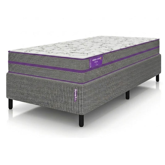 Cama Box Com Colchão Solteiro D45 Ortovip 88x188x61 Extra firme Smartz