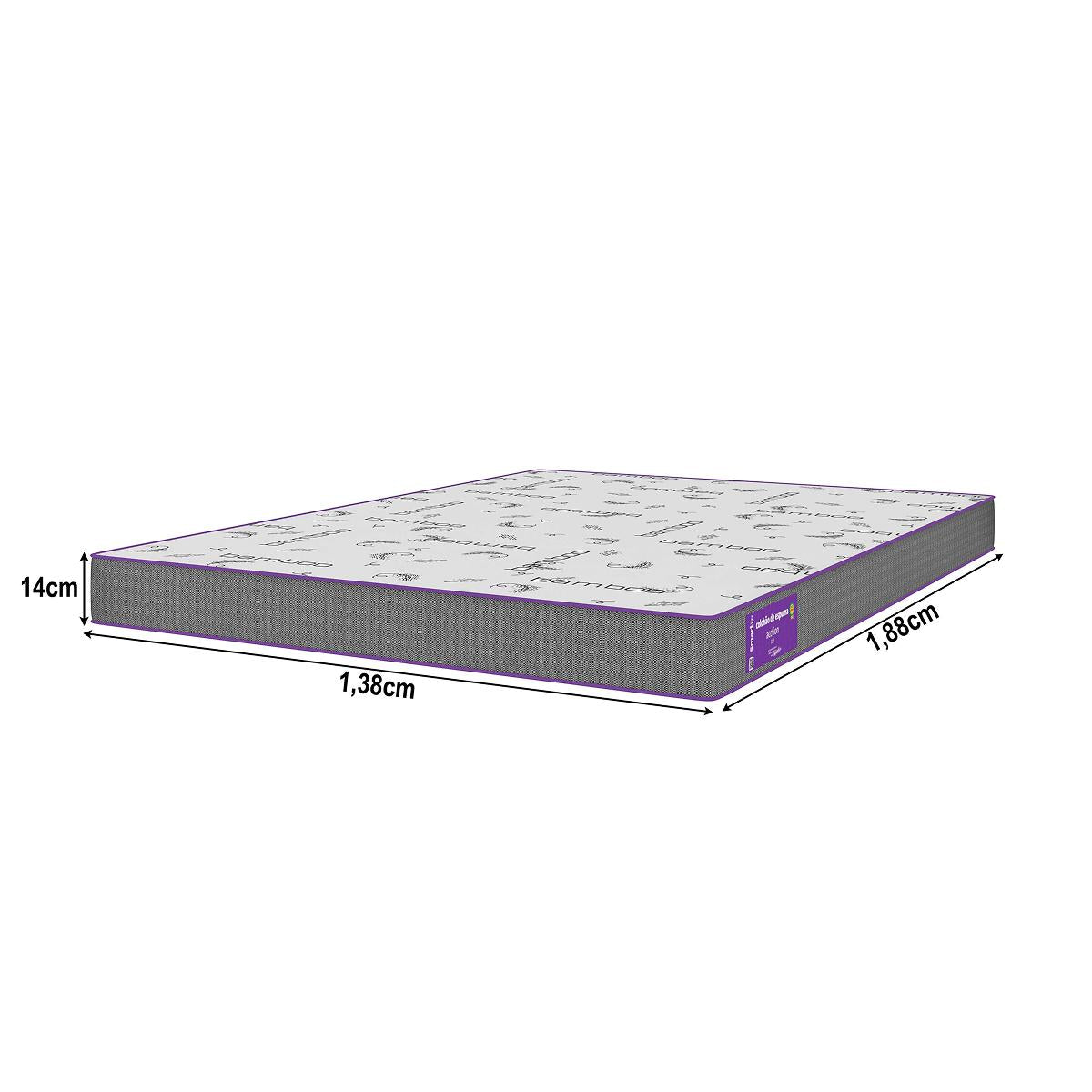 Cama Box com Colchão Casal D23 Acction 138x188x51 Intermediário