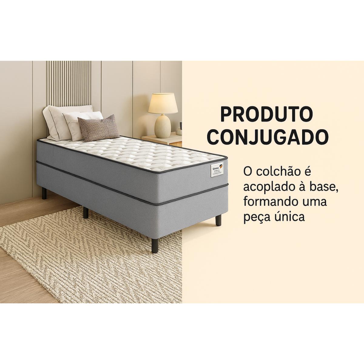Cama Box Solteiro Conjugado Espuma 88x188x54 Plumatex
