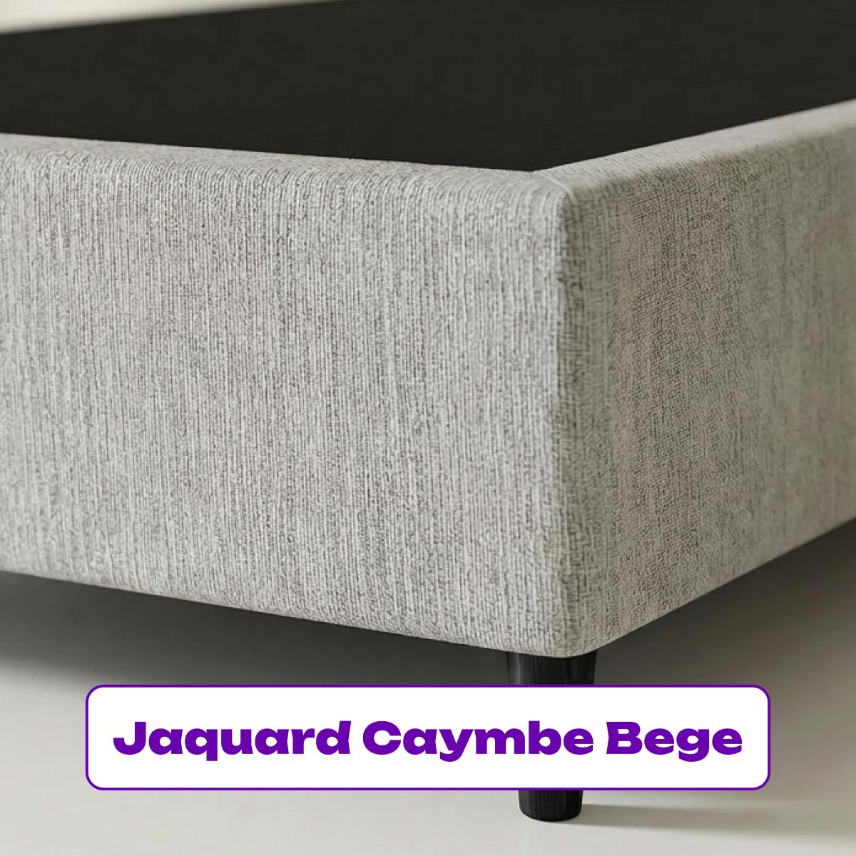 Cama Box Casal Bege 138x188x25 Jaquard Cayambe Smartz