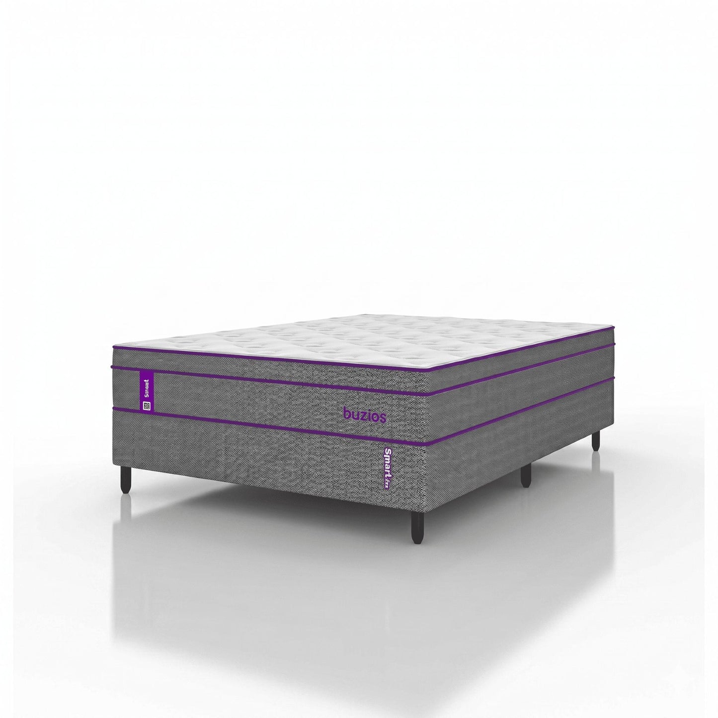 Cama Box com Colchão Casal Molas Ensacadas Búzios 138x188x62 Smartz