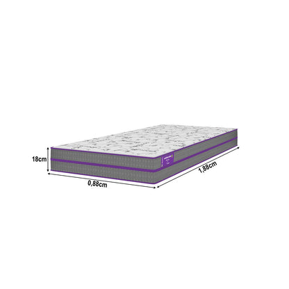 Cama Box com Colchão Solteiro D45  Ortovip 88x188x55 Smartz