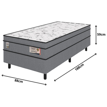 Cama Box Solteiro Conjugado Molas Ensacadas 88x188x59 Plumatex