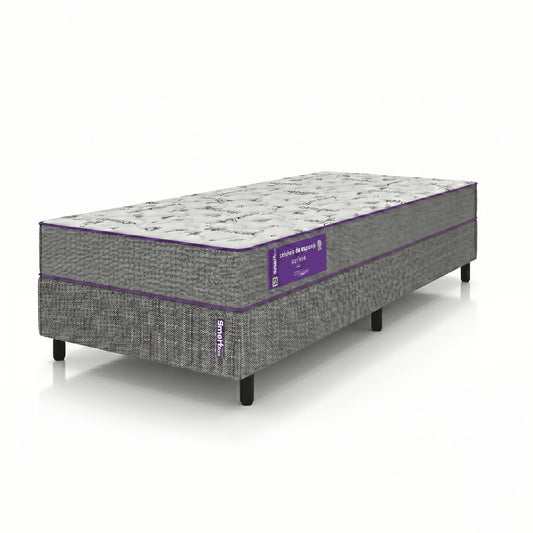 Cama Box com Colchão  Solteiro D33 Acction  78x188x Smartz