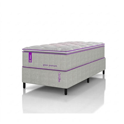 Cama Box Solteiro Com Colchão D33 88x188 Green Premium Smartz