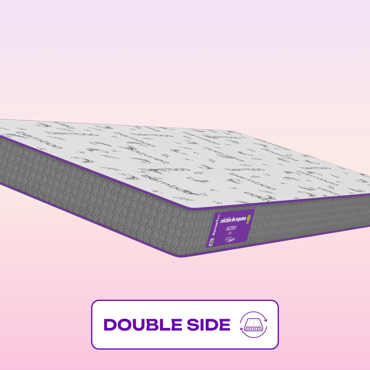 Cama Box com Colchão  Solteiro  D20 Acction  88x188 Smartz