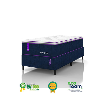 Cama Box Solteiro Com Colchão Molas Ensacada D28 88x188 Eurospring  Smartz