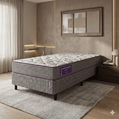 Cama Box  com Colchão Solteiro  D20 Acction  88x188x14  Smartz