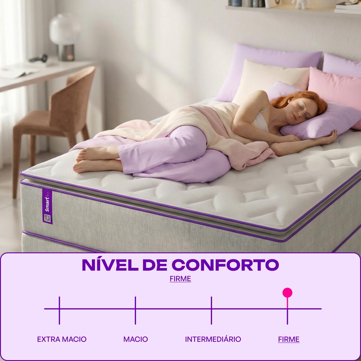 Cama Box Com Colchão Solteirão D26/D28 108 X 198  ATRIO Smartz