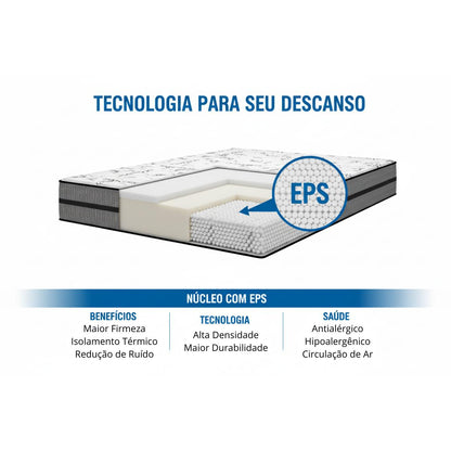 Cama Box com Colchão Solteiro D45  Ortovip 88x188x55 Smartz