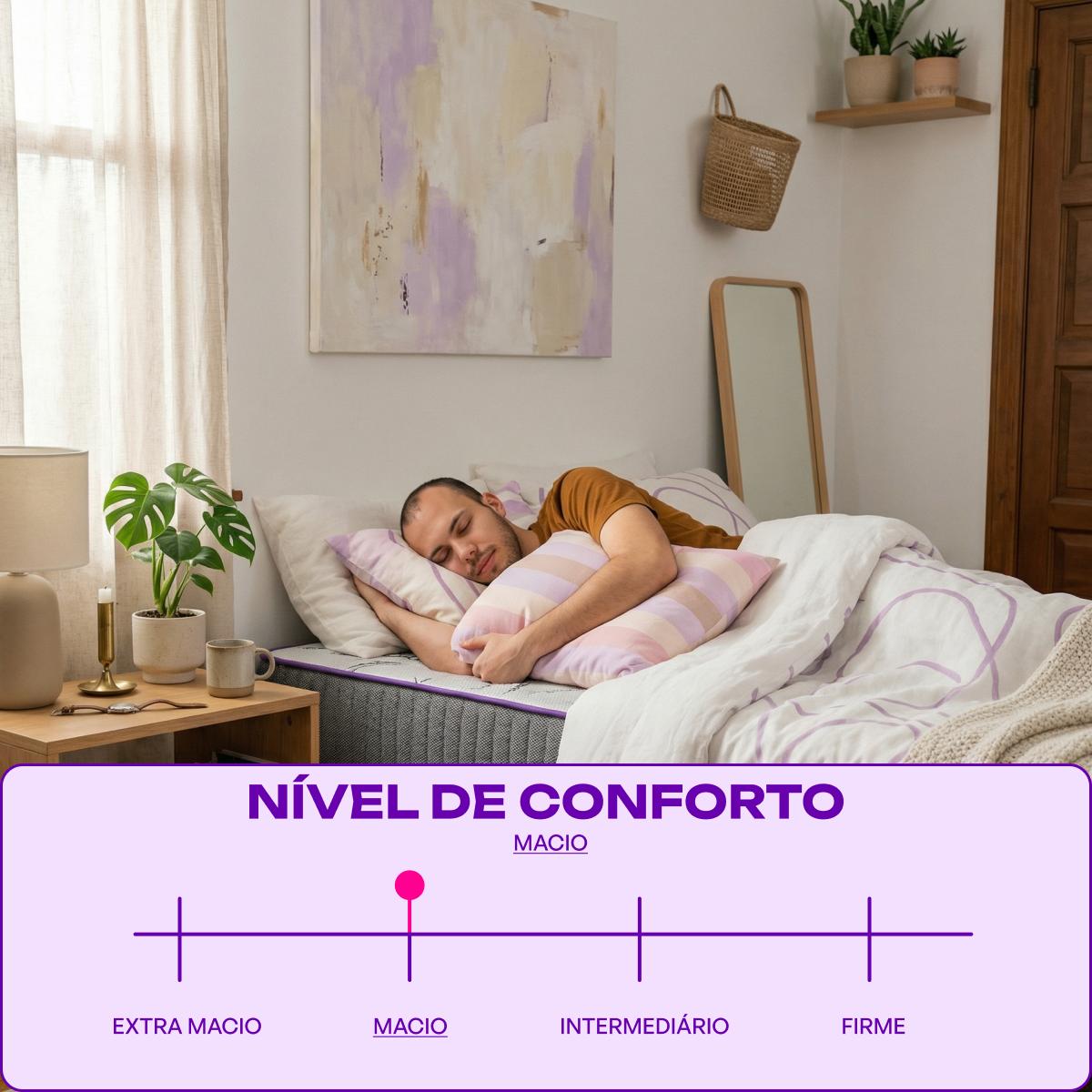 Cama Box com Colchão Solteiro D23 Acction  78x188 Smartz