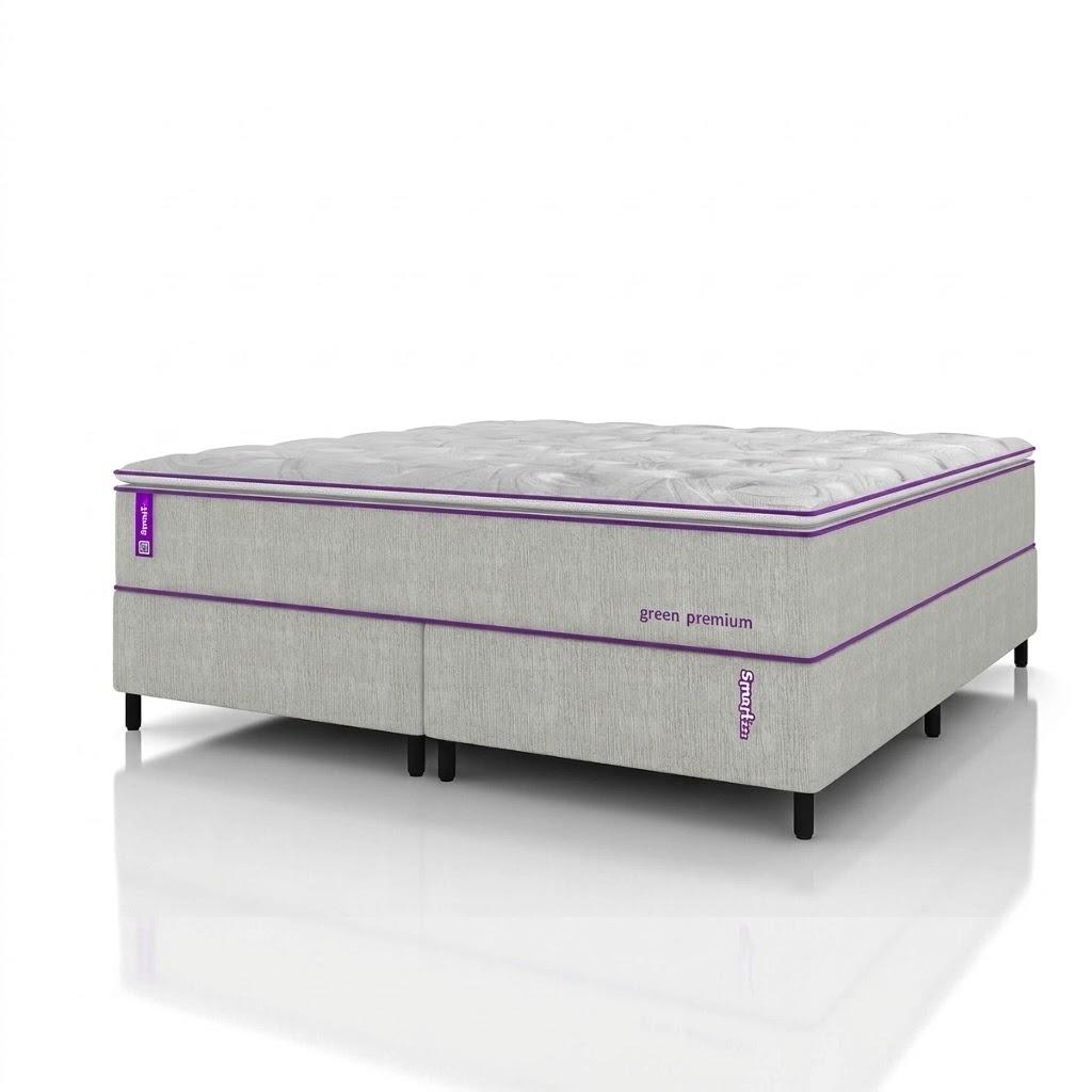 Cama Box King Com Colchão D33 193x203 Green Premium Smartz