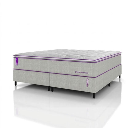 Cama Box King Com Colchão D33 193x203 Green Premium Smartz