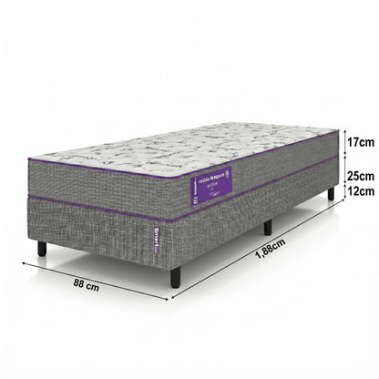 Cama Box com Colchão Solteiro Acction D33 88X188 Smartz