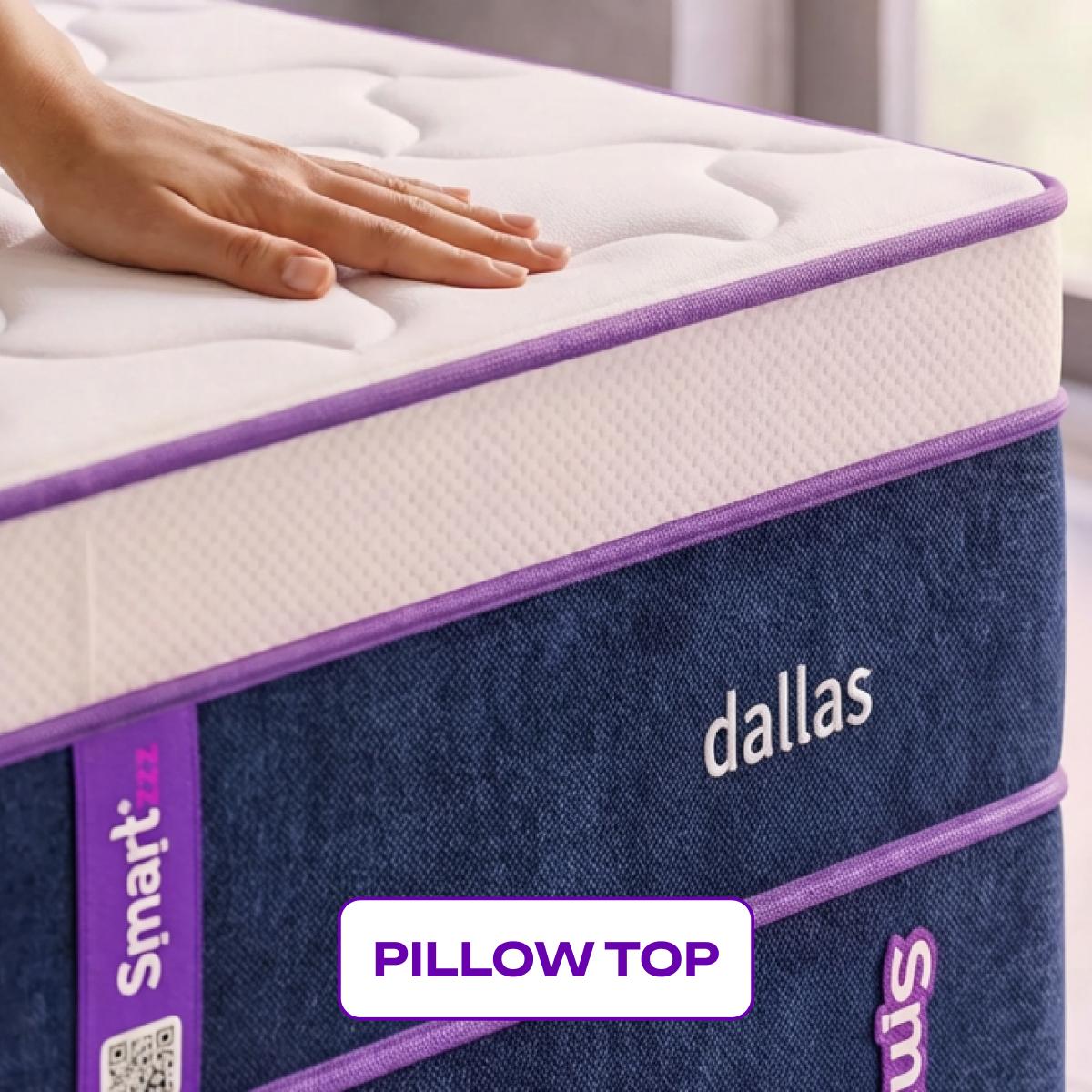 Cama Box Solteirão com Colchão 108x198 Dallas Smartz