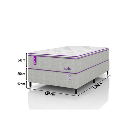Cama Box Com Colchão Solteirão D26/D28 108 X 198  ATRIO Smartz