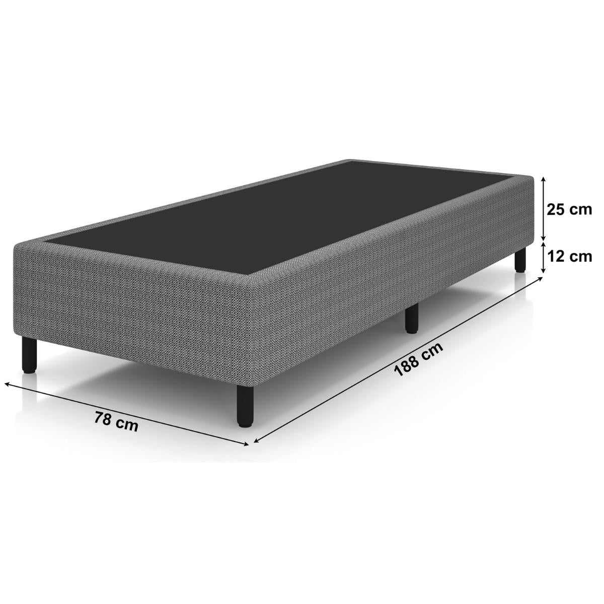 Cama Box Solteiro Smartz Acction D20 188x78 Cinza Macio