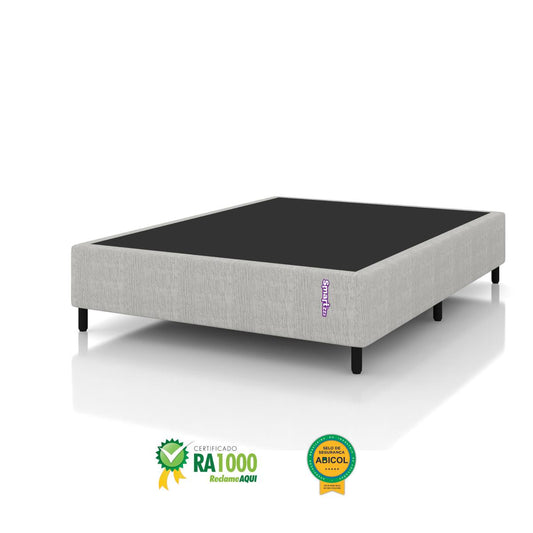 Cama Box  Jaquard Cayambe Bege Casal  138x188x25 cm Smartz